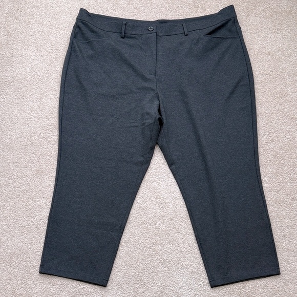 NWT Universal Standard High Rise Cigarette Skinny Charcoal Cropped Pants Size XL - Picture 1 of 8